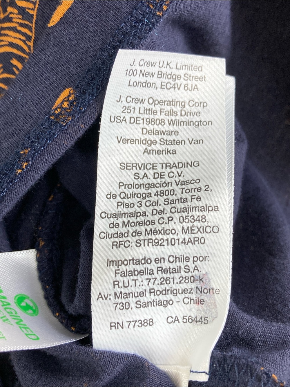 J.Crew Re-Imagined Navy Tiger Print Turtleneck Size S Cotton Top - Picture 11 of 11